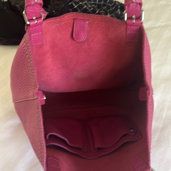 Cole Haan Pink Leather Purse with Braided Leather handles - Picture 7 of 10
